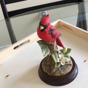 Gallery Birds by Gorahm Cardinal. Porcelain figurine made in Japan. Red